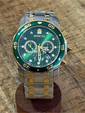NEW Invicta Pro Diver SCUBA - Two-Tone Green Chronograph 48mm NIB